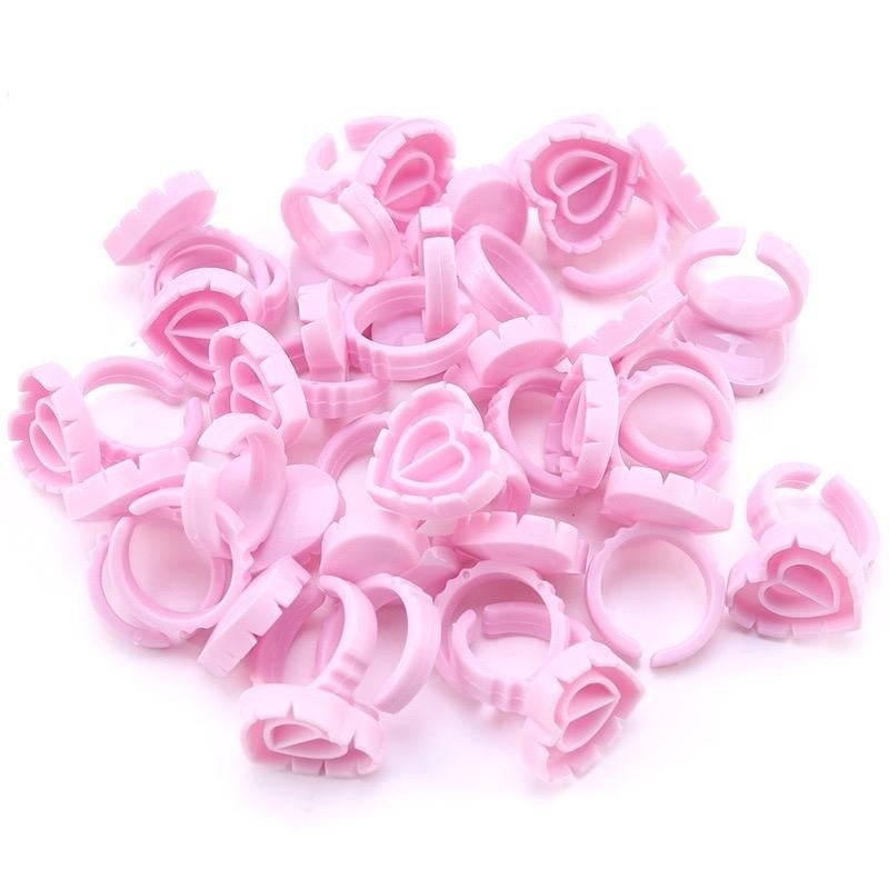 100 pcs Heart Glue Ring