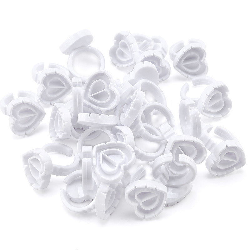 100 pcs Heart Glue Ring