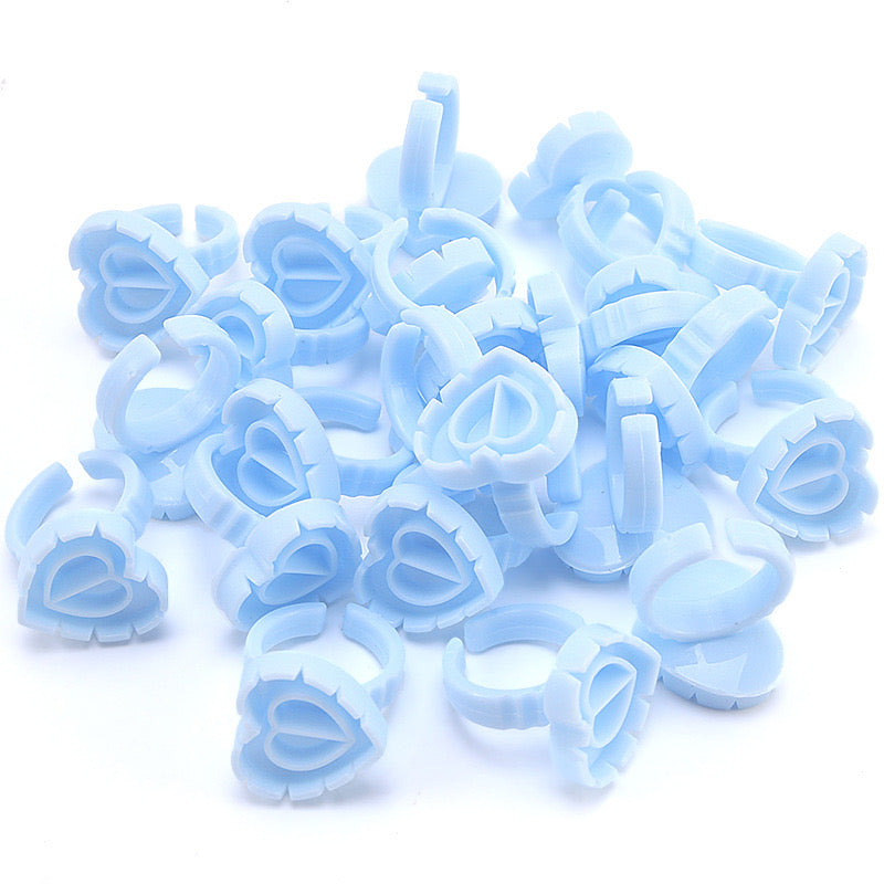 100 pcs Heart Glue Ring